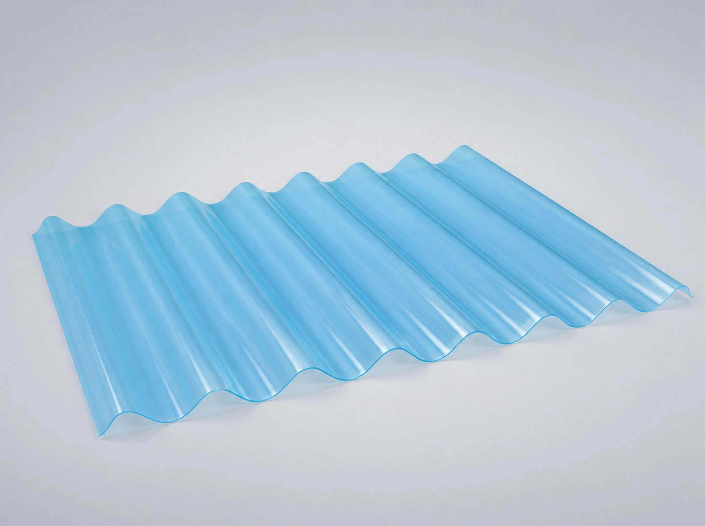 Atap Fiber FRP Ruisite Biru dengan profil gelombang